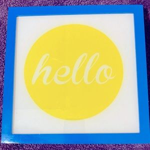 “Hello” light up sign